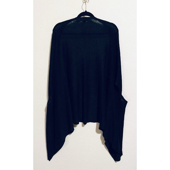 Eileen FIsher Wrap Womens One Size Black Organic Linen Lagenlook Minimalist - Picture 3 of 5